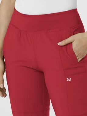 NWOT WonderWink Bright Red Jogger Scrub Pants